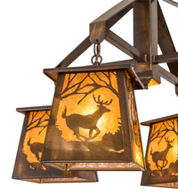 Custom 28" Wide Deer at Dawn 4 Light Chandelier Ceiling Light by Meyda