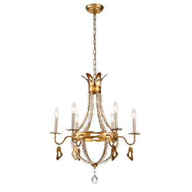Monteleone 6 Light Chandelier Antique Gold Finsih Ceiling Light by Lucas McKearn