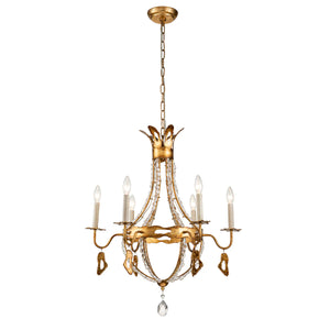 Monteleone 6 Light Chandelier Antique Gold Finsih Ceiling Light by Lucas McKearn
