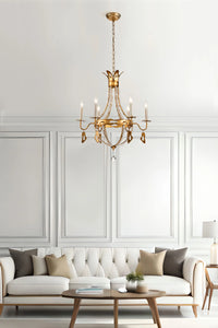 Monteleone 6 Light Chandelier Antique Gold Finsih Ceiling Light by Lucas McKearn