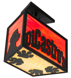 Custom 16"W Personalized DiCastro's Flushmount Pendant Playful Dogs Ceiling Light by Meyda