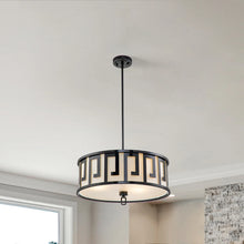 Lemuria 3 Light Duo-Mount Large Pendant - Lacquered Black, White Shade Ceiling Light by Lucas McKearn