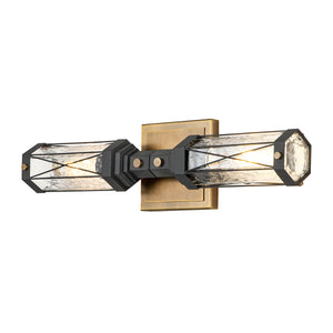 Abbey 2 Light Bath Bar Weathered Zinc and Antique Brass Wall Sconce Wall Lamp Home Decor by Lucas McKearn