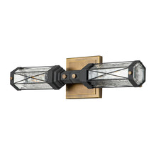 Abbey 2 Light Bath Bar Weathered Zinc and Antique Brass Wall Sconce Wall Lamp Home Decor by Lucas McKearn