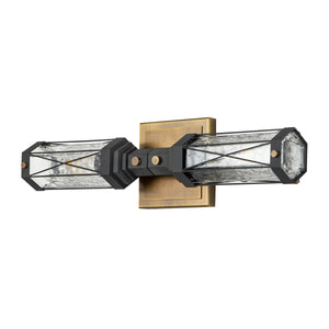 Abbey 2 Light Bath Bar Weathered Zinc and Antique Brass Wall Sconce Wall Lamp Home Decor by Lucas McKearn