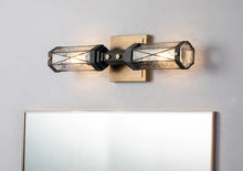 Abbey 2 Light Bath Bar Weathered Zinc and Antique Brass Wall Sconce Wall Lamp Home Decor by Lucas McKearn