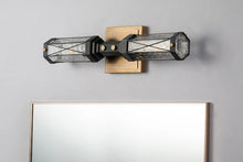 Abbey 2 Light Bath Bar Weathered Zinc and Antique Brass Wall Sconce Wall Lamp Home Decor by Lucas McKearn