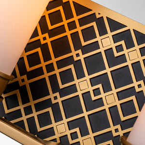 Ziggy 2 Light Bath Bar in Laquered Gold Wall Sconce Wall Lamp Home Decor by Lucas McKearn