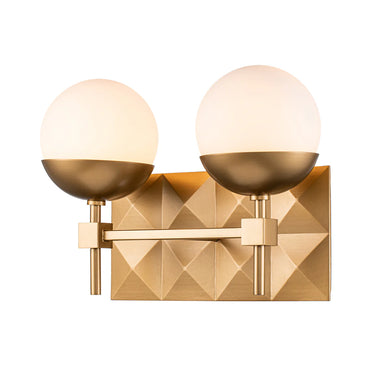 Deco 2 Light Bath Bar in Laquered Gold Wall Sconce Wall Lamp Home Decor by Lucas McKearn