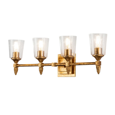 Vetiver 4 Light Bath Bar in Gold F2 Wall Sconce Wall Lamp Home Decor by Lucas McKearn