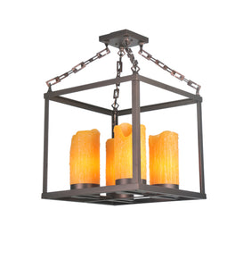 Custom 16" Square Kitzi Box 4 Candlelights Pendant Ceiling Light by Meyda