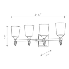 Vetiver 4 Light Bath Bar in Gold F2 Wall Sconce Wall Lamp Home Decor by Lucas McKearn
