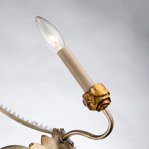 Silver and Gold 2 Light Empire Classic Crystal French Wall Sconce in Antique Gold Wall Lamp Home Decor by Lucas McKearn