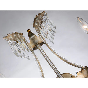 Silver and Gold 2 Light Empire Classic Crystal French Wall Sconce in Antique Gold Wall Lamp Home Decor by Lucas McKearn