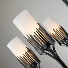 Sawgrass 6 Light Chandelier in Black Finish and Opal Glass Ceiling Light by Lucas McKearn