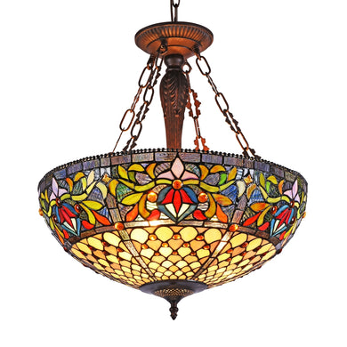 Fallon Tiffany Victorian-style 3 Light Inverted Pendant 20