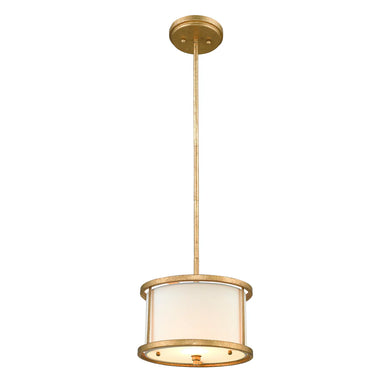 Lemuria 1 Light Duo-Mount Mini Pendant - Distressed Gold, Ivory Shade Ceiling Light by Lucas McKearn