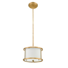 Lemuria 1 Light Duo-Mount Mini Pendant - Distressed Gold, Ivory Shade Ceiling Light by Lucas McKearn