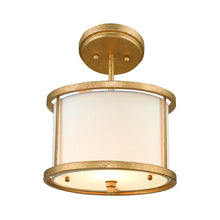 Lemuria 1 Light Duo-Mount Mini Pendant - Distressed Gold, Ivory Shade Ceiling Light by Lucas McKearn
