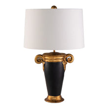 Gallier 1 Light Table Lamp in Black and Distressed Gold Bedside Nightstand Reading Desk Table Light by Lucas McKearn
