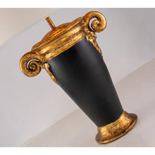 Gallier 1 Light Table Lamp in Black and Distressed Gold Bedside Nightstand Reading Desk Table Light by Lucas McKearn