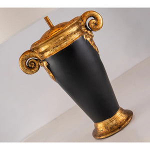 Gallier 1 Light Table Lamp in Black and Distressed Gold Bedside Nightstand Reading Desk Table Light by Lucas McKearn