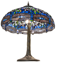27" High Tiffany Hanginghead Dragonfly Table Lamp Bedside Nightstand Reading Desk Table Light by Meyda