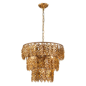 The Coral Gold Chandelier 3 Tier Ceiling Light by Lucas McKearn