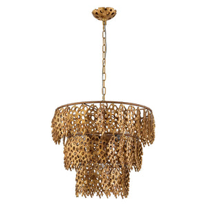 The Coral Gold Chandelier 3 Tier Ceiling Light by Lucas McKearn