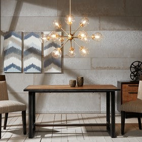 Paige 12-Light Gold Chandelier Oversized Globe Bulbs Pendant Ceiling Light by Olliix-INK+IVY