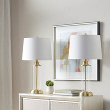 Clarity Glass Cylinder Gold Table Lamp, Set of 2, Bedside Nightstand Reading Desk Table Light by Olliix-510 Design