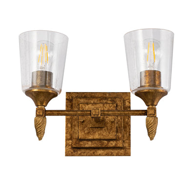 Vetiver 2 Light Bath Bar in Gold Wall Sconce Wall Lamp Home Decor by Lucas McKearn