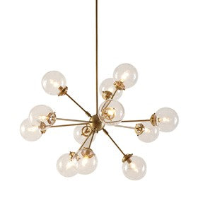Paige 12-Light Gold Chandelier Oversized Globe Bulbs Pendant Ceiling Light by Olliix-INK+IVY