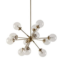 Paige 12-Light Gold Chandelier Oversized Globe Bulbs Pendant Ceiling Light by Olliix-INK+IVY