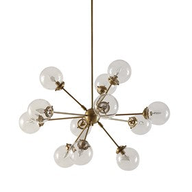 Paige 12-Light Gold Chandelier Oversized Globe Bulbs Pendant Ceiling Light by Olliix-INK+IVY
