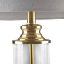 Clarity Glass Cylinder Gold Table Lamp, Set of 2, Bedside Nightstand Reading Desk Table Light by Olliix-510 Design