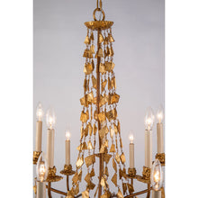 Mosaic 10 Light Grand Large Candelabra Chandelier in Antiqued Gold Ceiling Light by Lucas McKearn