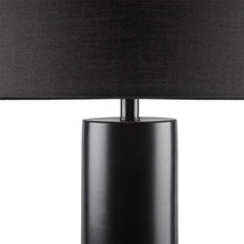Fulton Concrete Table Lamp Black-Grey Fabric Drum Shape Bedside Nightstand Reading Desk Table Light by Olliix-Hampton Hill