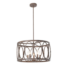 Navy Pendant Chandelier Antique Wood Finish Country Farmhouse 5-Light 21" Wide Ceiling Light by Chloe