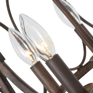 Navy Pendant Chandelier Antique Wood Finish Country Farmhouse 5-Light 21" Wide Ceiling Light by Chloe