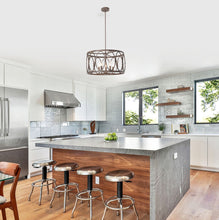 Navy Pendant Chandelier Antique Wood Finish Country Farmhouse 5-Light 21" Wide Ceiling Light by Chloe