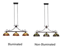 Adia Victorian Tiffany-style Dark Bronze 3 Light Island Pendant 47" Wide Ceiling Light by Chloe