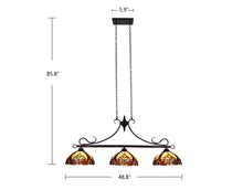 Adia Victorian Tiffany-style Dark Bronze 3 Light Island Pendant 47" Wide Ceiling Light by Chloe