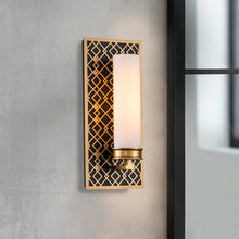 Ziggy 1 Light Bath Bar in Laquered Gold Wall Sconce Wall Lamp Home Decor by Lucas McKearn