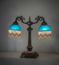 20" High Roussillon 2 Light Table Lamp Bedside Nightstand Reading Desk Table Light by Meyda