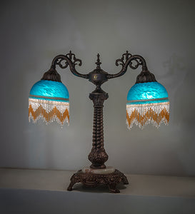 20" High Roussillon 2 Light Table Lamp Bedside Nightstand Reading Desk Table Light by Meyda