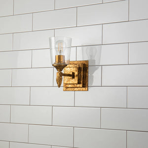 Vetiver 1 Light Bath Bar in Gold Wall Sconce Wall Lamp Home Decor by Lucas McKearn