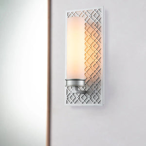 Ziggy 1 Light Bath Bar in Laquered Silver Wall Sconce Wall Lamp Home Decor by Lucas McKearn
