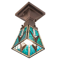 5" Square Valencia Mission Tiffany Flushmount Pendant Ceiling Light by Meyda