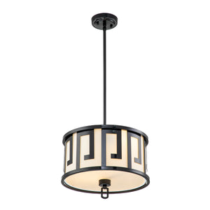 Lemuria 2 Light Medium Pendant - Lacquered Black, White Shade Ceiling Light by Lucas McKearn